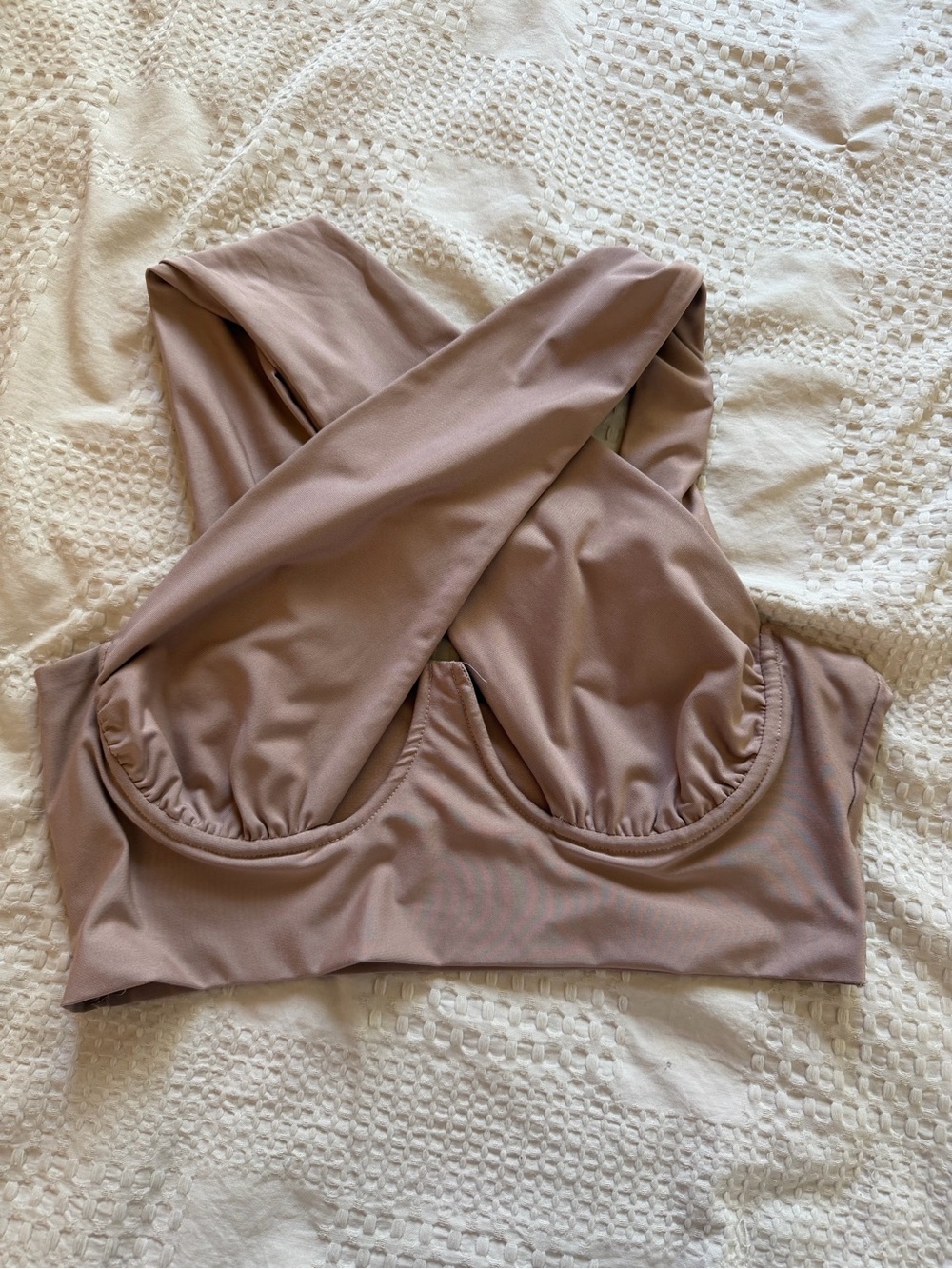 SHEIN Cross-Front Bralette in Dusty Mauve